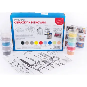 kreativní sada PÍSKOVACÍ SADA (15x20) - auto, formule, rytíř, astronaut, hasiči