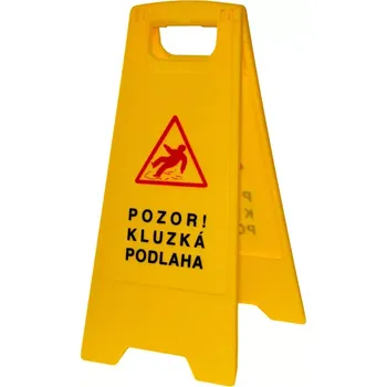 Výstražná cedule Pozor mokrá podlaha - česko-anglická