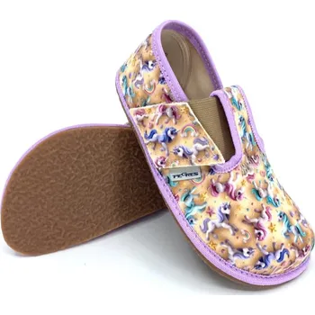 Dívčí bačkory Barefoot bačkory Pegres BF01 Jednorožci 26, Vnitřní délka boty: 16,7 cm, Vnitřní šířka boty: 7,0 cm