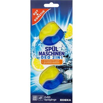 Přípravek do myčky Vůně do myčky nádobí Citronová 2 kusy 2x60 Mycích Cyklů Účinná Německá
