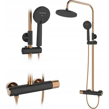 Sprchový set Invena sprchový set s hlavovou sprchou Moonlight černá/růžově zlatá