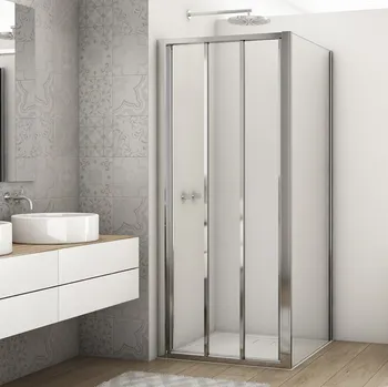 Ronal DIVERA D22S3+D22F1 sprchový kout čtvercový 80x80 cm Profil: Černá, Sklo: Screen 87, Rozměr: 80x80 cm