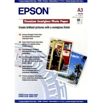 Epson Premium Semigloss Photo Paper A3, 20 listů C13S041334