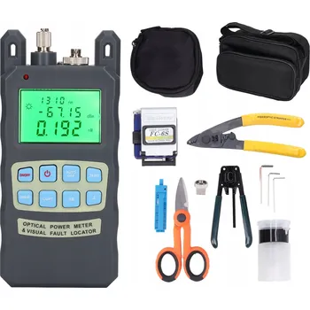 Sada nářadí FTTH pro zakončení optických vláken s měřičem