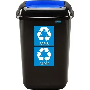 Odpadkový koš Odpadkový koš na tříděný odpad 28 l s víkem - modrý, papír