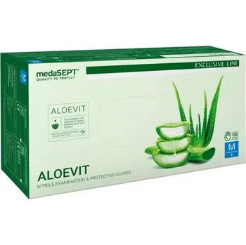Vyšetřovací rukavice medaSEPT Rukavice nitrilové ALOEVIT nepudrované zelené, L