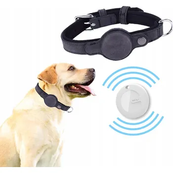 Lokátor Obojek pro psa s pouzdrem pro lokátor Mi Tag / AirTag iOS Apple iPhone iPod, vel. L, černý