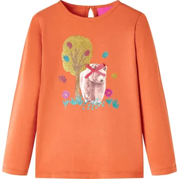 Dětské tričko s dlouhým rukávem oranžové 104