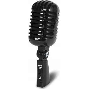 Mikrofon VOKÁLNÍ MIKROFON KLASICKÝ RETRO VINTAGE ČERNÝ XLR DYNAMICKÝ PYLE