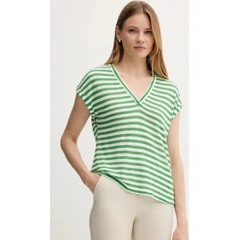 Tričko s příměsí lnu United Colors of Benetton 38O0D10A8 zelená 77X, vel. S