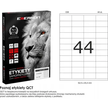 Samolepící etiketa Samolepicí etikety A4, 100 listů EMERSON, 52,5 x 25,4 mm