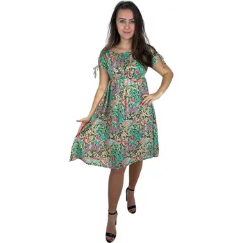 Dámské šaty Letní šaty s Carmen výstřihem 3155 - drobná kvítka