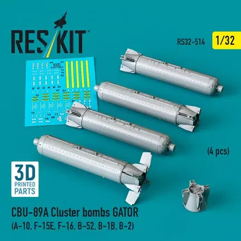 Plastikový model Reskit 1/32 CBU-89A cluster bombs GATOR (4 pcs.)