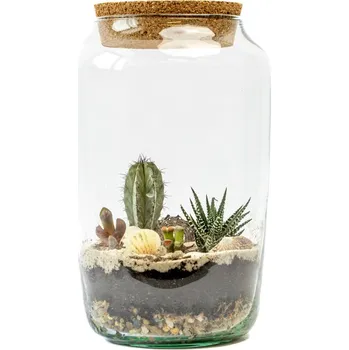 Váza Gardners Skleněná dóza Stipa s korkovým špuntem, 30x17 cm - osázené suchomilné