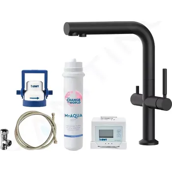 Vodovodní baterie kielle Dřezová baterie včetně filtrace, matná černá 10525SFI84