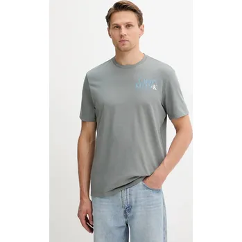 Pánská móda Bavlněné tričko Calvin Klein Jeans LV04RC844G šedá 90X, vel. S
