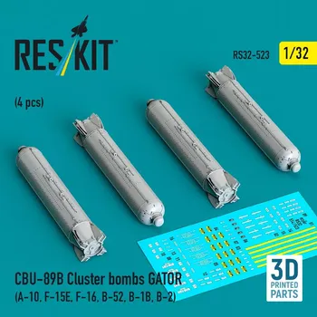 Plastikový model Reskit 1/32 CBU-89B cluster bombs GATOR (4 pcs.)