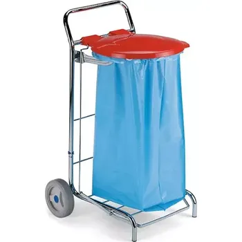 Odpadkový koš Úklidový vozík - Pedal Bag, pytel 120 l, výklopné víko na pedál