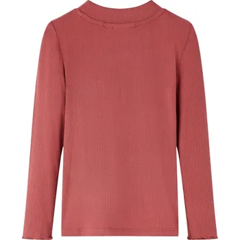 Dětské tričko s dlouhým rukávem a zvýšeným límcem červené 128