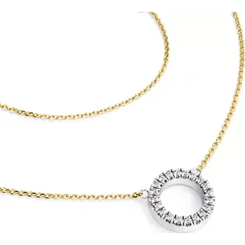 Náhrdelník Dámský náhrdelník žluté zlato 585/1000 přírodní diamant G/SI 10981-NH01-ZLB-DIA délka 45 cm