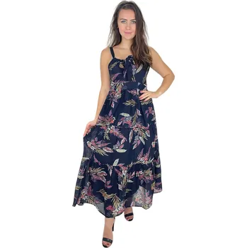 Dámské šaty Letní šaty na ramínka s nabíranou sukní 2331069-1 - černé Velikost: L