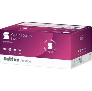 Papírový ručník SATINO Prestige ručník skládaný ZZ, 2 vrstvy, celulóza, 23 x 25 cm, 3000 ks