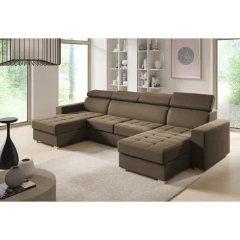 Sedací souprava Eka Rohová sedačka MONSUM U, 325 cm Barva látky: MONOLITH 09 (Světlá kávová)