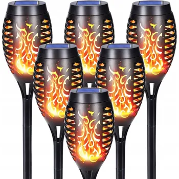 Venkovní osvětlení Solární lampa zapichovací Qedertek černá 52 cm 6 ks