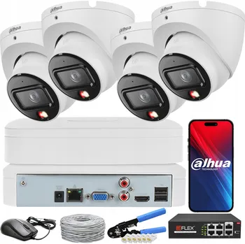 Bezpečnostní kamera Sada monitoringu DAHUA 4 Kamery 8Mpx 4K IPC-HDW1839T-A-IL POE Smart Dual