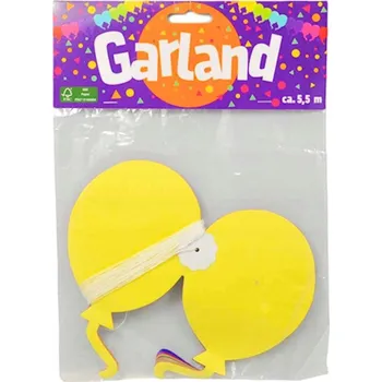 BAREVNÝ PAPÍROVÝ GIRLANDA VE TVARU BALÓNKŮ NA NAROZENINY 5,5 METRU