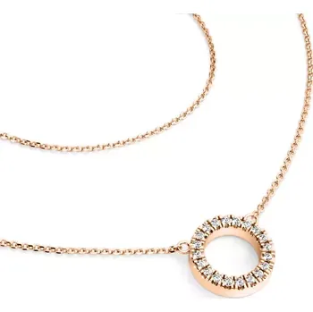Náhrdelník Dámský náhrdelník růžové zlato 585/1000 přírodní diamant G/SI 10981-NH01-CV-DIA délka 40 cm