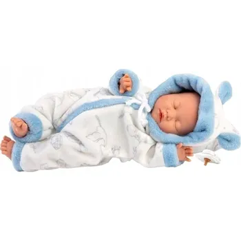 Panenka Llorens 63311 LITTLE BABY - spící realistická panenka miminko s měkkým látkovým tělem - 32 cm