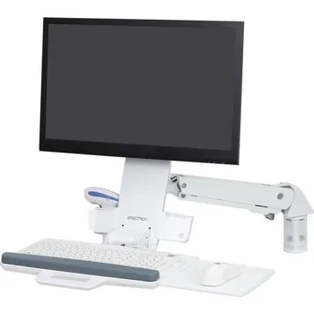 Podstavec pod monitor ERGOTRON StyleView® Sit-Stand Combo Arm (white),nástěnný držák do lišty LCD, klávesnice+ myš,sklopný, bílá