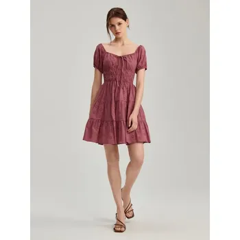 Dámské šaty Mini šaty s balonovými rukávy - XS - House - fialový - 713EZ-34X