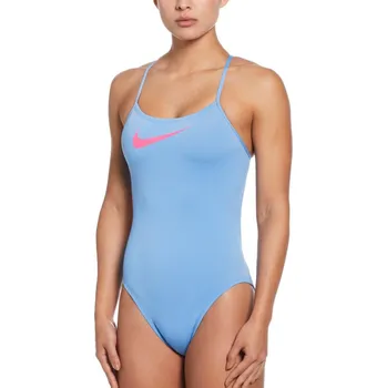 Dámské oblečení Dámské plavecké jednodílné plavky NIKE SWIM-HYDRASTRONG MULTI GRAPHIC Modrá M