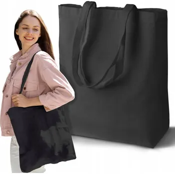 Nákupní taška Látková taška 42 x 38 cm černá