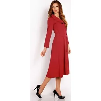 Dámské šaty Awama Koktejlové šaty L016 Bordó Basic Fit M