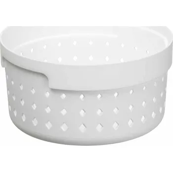 Úložný box Plastový košík SEOUL kulatý organizér 14x14x7 cm - bílá - NHG 15-5122-bi