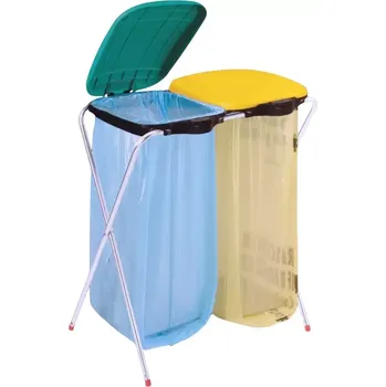 Odpadkový koš Stojan na odpadky ECOFIX 2 zelená, žlutá