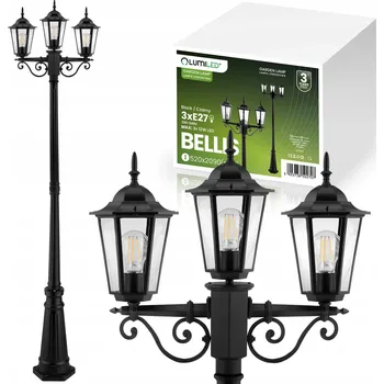 Venkovní osvětlení Venkovní zahradní lampa, stojací, parková lucerna, sloupek 2m LED, 3x E27