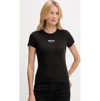 Dámské tričko Bavlněné tričko Tommy Jeans 2-pack dámské, černá barva, DW0DW21746 99A, vel. S