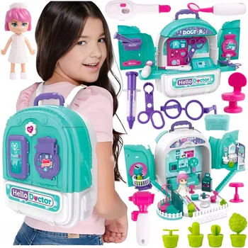 Panenka MALÝ LÉKAŘ DOKTOR LÉKAŘSKÁ SADA NEMOCNICE ORDINACE PANENKA V BATOHU 3V1