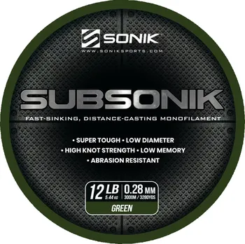 Sonik Vlasec Subsonik Green 3000m - Sonik Vlasec Subsonik Green 3000m 0,28mm 12lb