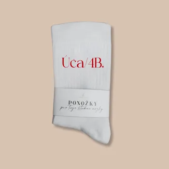 Pánské ponožky Ponožky s výšivkou ÚČA a TŘÍDY Velikost: 36-38, Barva ponožek: Bílá