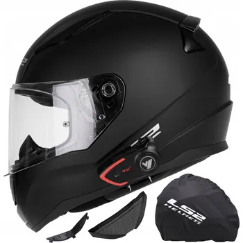Helma na motorku LS2 MOTOCYKLOVÁ PŘILBA FF353 RAPID II ČERNÁ MATNÁ + INTERKOM V80 BLUETOOTH