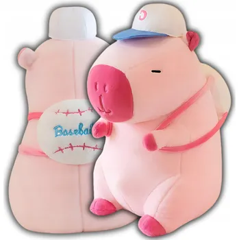 plyšák PLYŠOVÁ HRAČKA KAPYBARA S BATOHEM SPORTOVEC TENIS BASEBALL 25CM BATOH