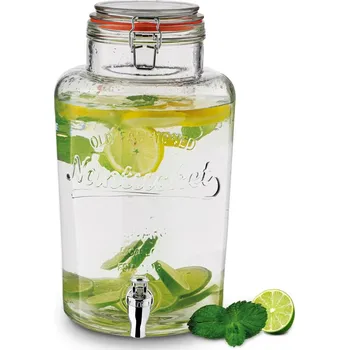 Sklenice ZAVAŘOVACÍ SKLENICE s kohoutkem, nádoba NA NÁPOJE, limonádu, 6,5 L, na grilování, piknik, oslavu
