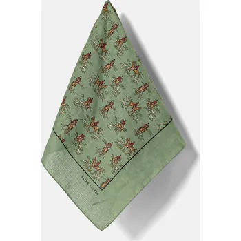 Šátek Lněný šátek Polo Ralph Lauren zelená barva, 712971850 77X, vel. ONE SIZE