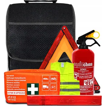 Hasicí přístroj AUTOLEKÁRNIČKA HASICÍ PŘÍSTROJ 1KG TROJÚHELNÍK VESTA TAŠKA SADA PRVNÍ POMOCI