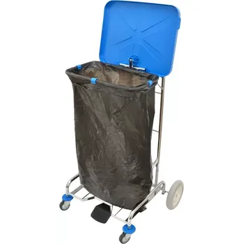 Odpadkový koš Úklidový vozík - Pedal Bag 220, pytel 120 l, výklopné víko na pedál